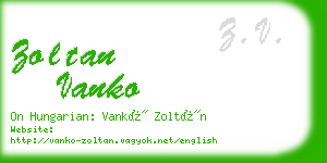 zoltan vanko business card